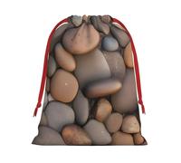 Pebbles in the beach Print Holiday Drawstring Bag, Treat Pouch Wrap,Reusable Event Favor,Daily Storage Bag L