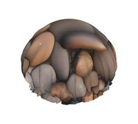 Pebbles in the beach Printed shower cap, reusable, specially designed for women's long hair, double-layer structure, suitable for bathing.