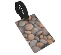 Pebbles in The Beach PVC Luggage Tag for Suitcases, Durable Travel ID Label with Name Card Removable Strap for Bags, 1 Pack