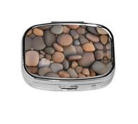 Pebbles in The Beach Square mini Pill Box, Travel Pill Box, can be Put into Wallet or Pocket to Store a Variety of Small Items