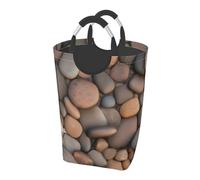 Pebbles in the beach Square storage bag 50L, suitable for multiple scenes, foldable dirty clothes storage basket.