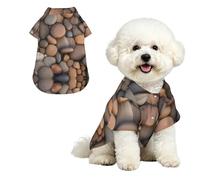 Pebbles in the beach XL Pet Hawaiian Shirt for Small Dogs-Cute Summer Beach Outfit for Puppy, Soft Breathable Cat Clothes with Buttons