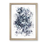 Pebbles On The Beach Watercolour Modern Framed Print | A4 Oak Framed Wall Art | Ready to Hang | Modern Beach Picture | Living Room Bedroom Lounge Office