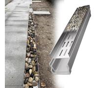 Pebbles/Rainstone Filling Trench Drain System, Outdoor Detachable Drain Channel Sewer Drainage Grates, Yard Backyard Plazas Drain Strainers(60x11x11cm/23.6x4.3x4.3in)