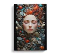 Pebbles Romanticism Art Canvas Print | Gallery Wrapped 30mm Frame Wall Art | 30x20 inches | Ready to Hang | Contemporary Picture | Living Room Bedroom Lounge Office