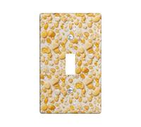 Pebbles Single Light Switch Cover Plate, Natural Organic Drops Stones Summer Yellow Plastic Standard Size Wall Switch Plates Accents for Living Room Bedroom Home Office Decor (Single)