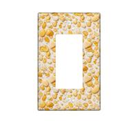 Pebbles Single Rocker Light Switch Cover, Natural Organic Drops Stones Summer Yellow Plastic Standard Size Accents Wall Switch Plates for Home Living Room Bedroom Bathroom Decor