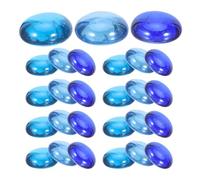 Pebbles Stones 17-19mm Blue round Glass Smooth Flat 1.5kg Decorative