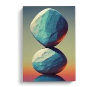 Pebbles Zen Stones Stacked Vol.2 Canvas Print | Gallery Wrapped 30mm Frame Wall Art | 30x20 inches | Ready to Hang | Modern Picture | Living Room Bedroom Lounge Office