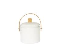 Pebbly Compost Bin – Metal & Bamboo with Charcoal Filter – 3.5L Cream