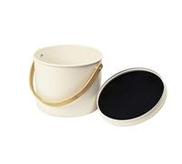 Pebbly Cream Compost Bin 7 Litre Metal Bamboo and Charcoal Filter