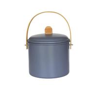 Pebbly Slate Compost Bin 7 Litre Metal Bamboo Charcoal Filter