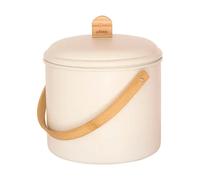 Pebbly Cream 7 Litre Metal Bamboo and Charcoal Filter Compost Bin