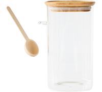 Pebbly - Glass Jar With Spoon, 1,4 L - Clear