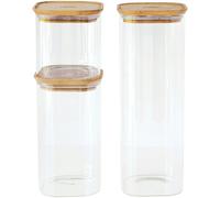 Pebbly - Glass Jars With Lid 3-pack, 80/140/220 lear