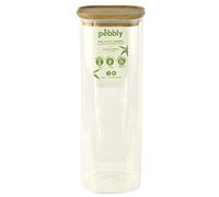 Pebbly Square 2200ml Canister With Bamboo Lid