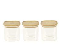 Pebbly PKV-015 Box, Borosilicate Glass, Bamboo, Silicone, Transparent, 11 x 11 x 11 cm
