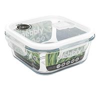 Pebbly pkv-800cb Flat/Square Box Glass 800ml Glass Transparent 15.6 x 15.6 x 7.2 cm