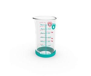Pebbly - Precision Glass Measuring Cup - 200ml - with Non-Slip Silicone Base and Pouring spout - 4 Liquid Measurements (ml l,L) Makes conversions Easy - Natural Materials