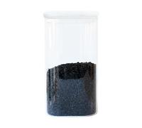 Pebbly Square 1400ml Glass Food Container With Glass Lid