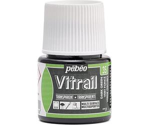 Pebeo 050-035 Vitrail Stained Glass Effect Glass Paint 45-Milliliter Bottle, Dark Green