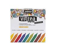 PEBEO 118100 Vitrea 160-Assorted Glossy Markers, Pack of 9 , brown