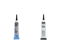 PEBEO 20 ml Setasilk Silk Painting Colourless Water Based Gutta Tube, Transparent & 20 ml Setasilk Silk Painting Water Based Gutta Tube, Silver