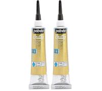 PEBEO 20 ml Setasilk Silk Painting Water Based Gutta Tube, Gold (Pack of 2)