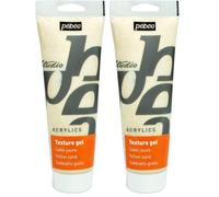 PEBEO 250 ml Studio Acrylics Auxiliaries Sand Texture Gel Tube, Yellow, 525002 (Pack of 2)