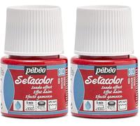 PEBEO 295303 Setacolor Suede Fabric Paint 45-Milliliter Bottle, Red,Red (Pack of 2)