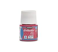 Pebeo 329203 Setacolor Light Glitter Fabric Paint 45-Milliliter Bottle, Ruby,Ruby