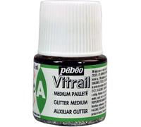 Pebeo 45 ml Vitrail Sparkling Medium Stained Glass Effect Glass Paint, Transparent, 51001