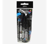 4ARTIST 4 Artist Markers, Metal, Black, 0.28 x 0.28 x 1.31 cm