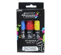 Pebeo 4Artist Marker Oil Based Glossy Permanent Paint Pen 8mm - Pack of 3 Basic