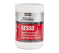 PEBEO 524122 Studio Acrylics 1 Litre Gesso, White, 1 l (Pack of 1)