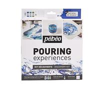 Pebeo Pouring Acrylic Experience Discovery Kit Includes Paint Oil Canvas Board
