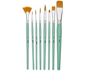 Pebeo 8-Piece Brush Set, Polyamide Gold