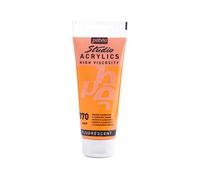 PEBEO 832370 100 ml Studio Acrylic Paint, Fluorescent Orange