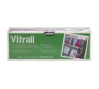 PEBEO 90000 45 ml Vitrail Stained Glass Effect Glass Paint Set Cardboard, Box of 10, Assorted Colours , White