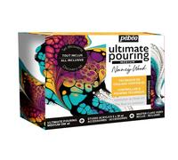 Pébéo - Pouring Experiences Accessories Set - 2 Painting Knives, 2 Brushes, 1 Marbling Tool, 1 Spatula and 5 Pipettes, White