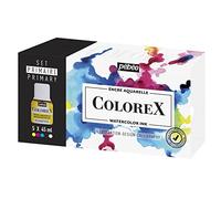 PEBEO Box 5 Bottles 45 ml Assorted-Manga Drawing & Illustration Kit Essential Colorex Watercolour Ink Primary Colours-Cyan, Magenta, Yellow, Black and White, Détails en Description, Non Applicable