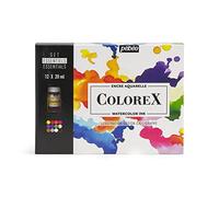Pebeo - Colorex Box 12 Assorted 20 ml Bottles - Manga Drawing & Illustration Kit Pebeo Colorex - The Essential Colorex Watercolour Ink Pebeo Complementary Colours