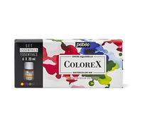 Pebeo Colorex Box - 6x20 ml Bottles - Manga Drawing & Illustration Kit - Essential Watercolour Ink - Light Yellow, Turkish Red, Ultramarine Blue, Spring Green, Sepia, Ivory Black