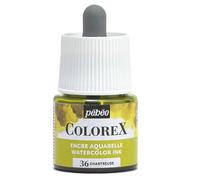 Pébéo - Colorex Ink 45 ml Chartreuse - Colorex Watercolour Ink Pébéo - Velvety Yellow Ink - Multi-Tool Drawing Ink for All Media - 45 ml - Chartreuse