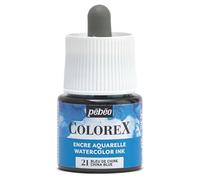 Pébéo - Colorex Ink 45 ml China Blue - Colorex Watercolour Ink Pébéo - Velvety Finish Blue Ink - Multi-Tool Drawing Ink for All Media - 45 ml - China Blue