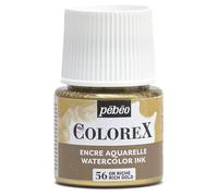 Pébéo - Colorex Ink 45 ml Gold Rich - Colorex Watercolour Ink Pébéo - Gold Ink Velvety Finish - Multi-Tool Drawing Ink for All Media - 45 ml - Rich Gold