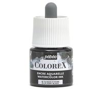 Pébéo - Colorex Ink 45 ml Ivory Black - Colorex Watercolour Ink Pebéo - Velvety Black Ink - Multi-Tool Drawing Ink All Media - 45 ml - Ivory Black