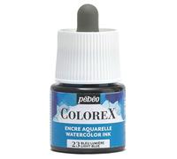 Pébéo - Colorex Ink 45 ml Light Blue - Colorex Watercolour Ink Pébéo - Velvety Finish Blue Ink - Multi-Tool Drawing Ink for All Media - 45 ml - Light Blue