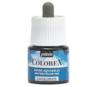 Pébéo - Colorex Ink 45 ml Turquoise Blue - Colorex Watercolour Ink Pébéo - Velvety Finish Blue Ink - Multi-Tool Drawing Ink for All Media - 45 ml - Turquoise Blue