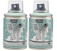 Pébéo - decoSpray - Acrylic Spray Paint - for Interior and Exterior Multi-Substrate Decoration - Water Based, Low Odour - 100 ml - Matte Finish - Pastel Green Colour (Pack of 2)